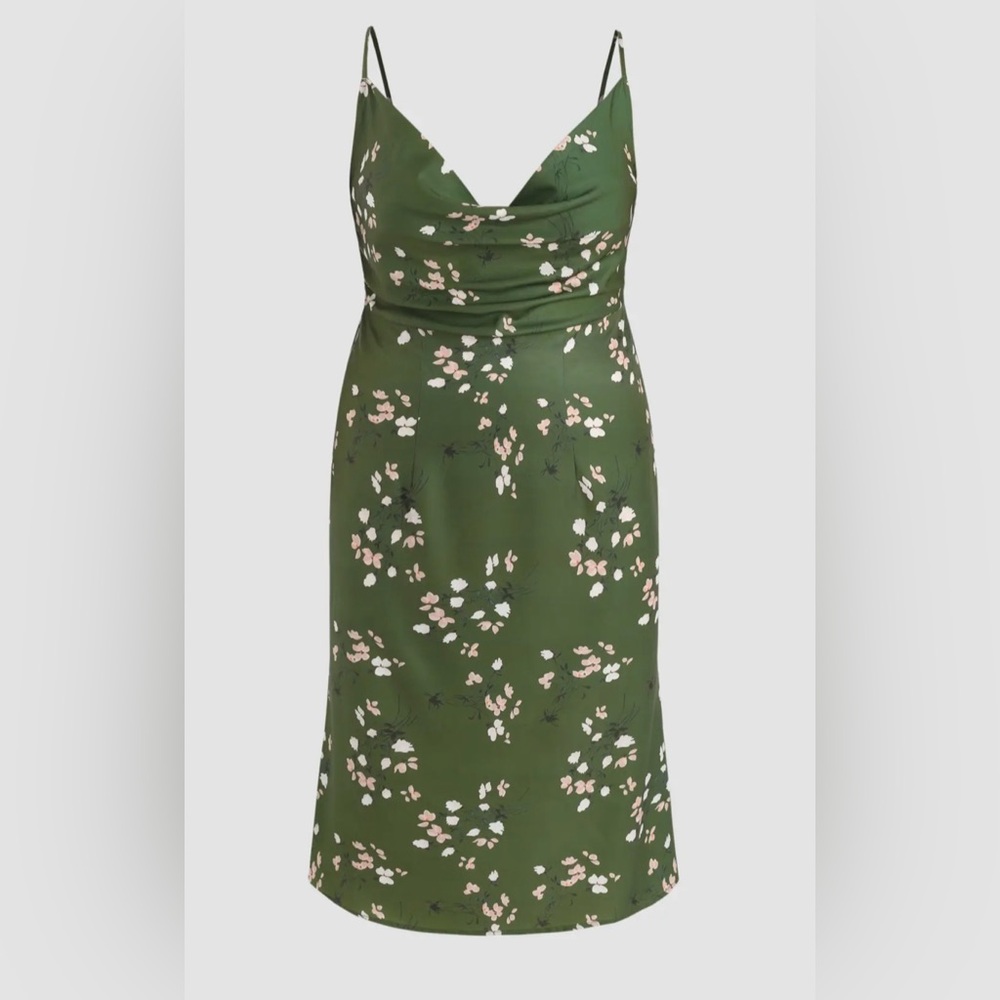 PLUS FLORAL COWL NECK MIDI DRESS, SIZE 3XL. NEW WITH TAGS.